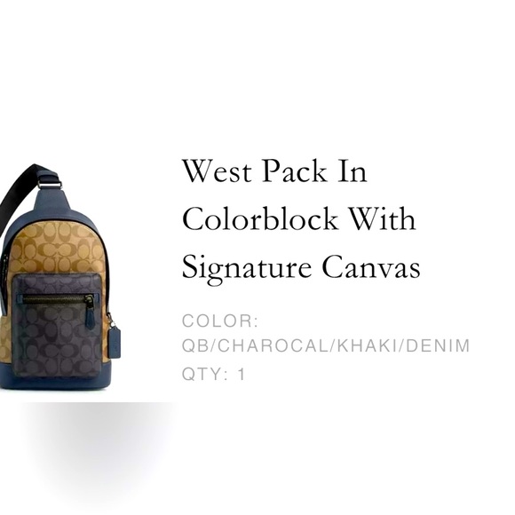 Men’s Coach West Pack in Color Block and Signature Canvas NWT - Picture 2 of 12